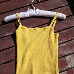 🎗🔥SOLD🔥 Mustard Yellow High Neck Crop Tank